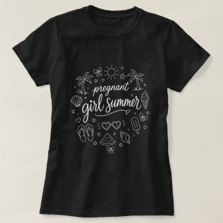 T-shirt Été Fille Enceinte Annonce de Bébé Drôle