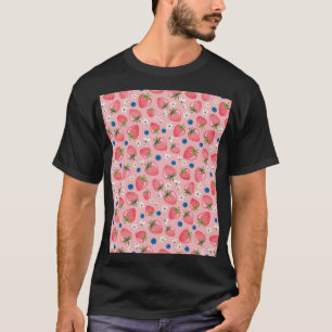 T-shirt Eté fraise, arrière - plan caricaturale.