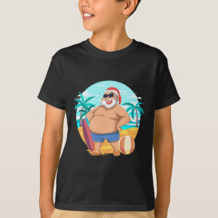 T-shirt Été hawaïen drôle de Père Noël tropical Noël
