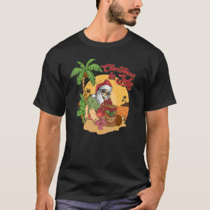T-shirt Été Hawaii Tiki Juice Beach Père Noël Noël