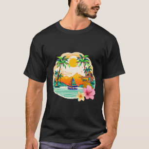 T-shirt Été Hawaiian Hula Dancer Femmes Hawaii Vacances