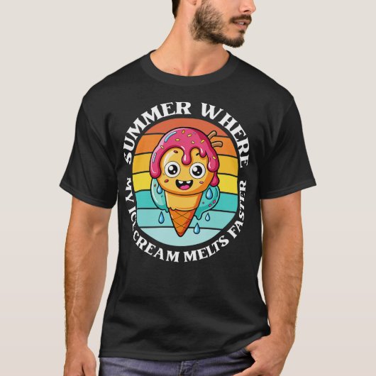 T-shirt été où ma glace fond plus vite (Devant)