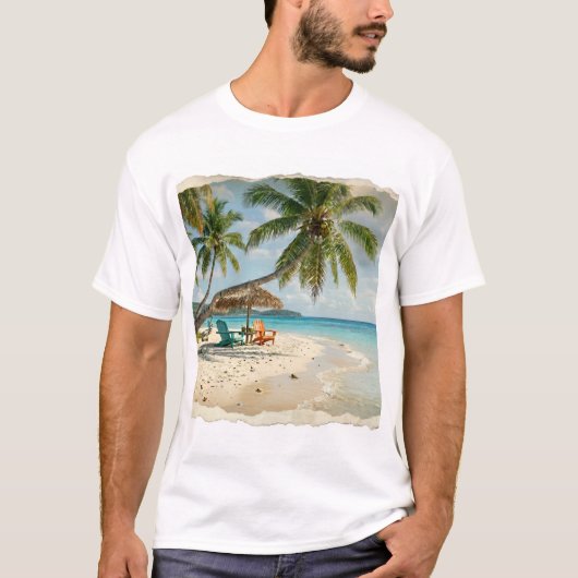 T-shirt Été Palm Beach (Devant)