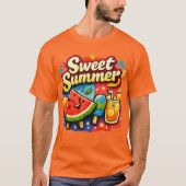 T-Shirt Été Pastèque | Tee Graphique Fruit (Devant)