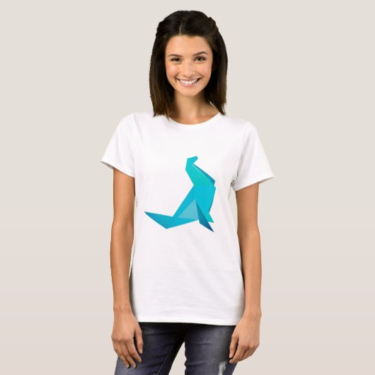 T-shirt été Phoque en origami (Devant entier)