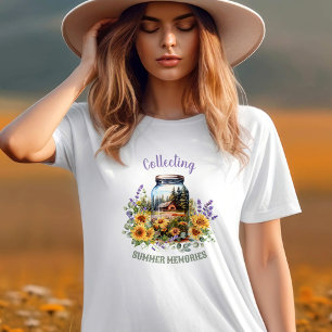 T-shirt Été Sunflower Camping Nature Nom personnalisé Text