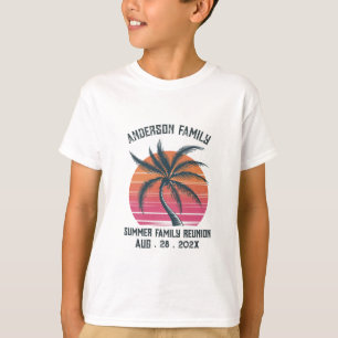 T-shirt Eté Sunset Beach Palm Tree Famille Reunio T-Shir