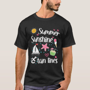 T-shirt Été Sunshine Tan Lines Beach Trip 2023 Été G