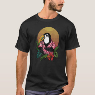 T-shirt Été Toucan À Hawaii Avec Hibiscus Fun Retro Co