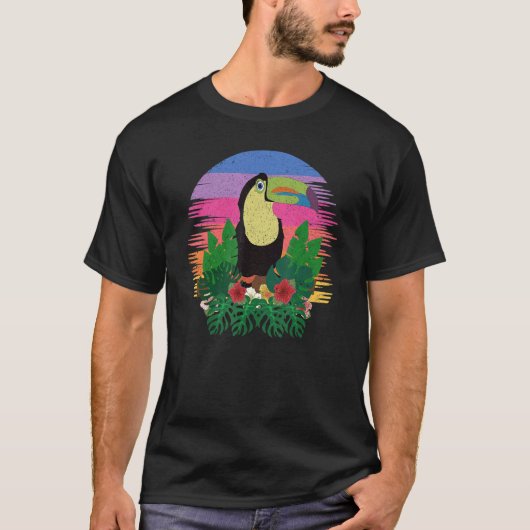 T-shirt Été tropical Oiseau exotique Animaux Retro (Devant)