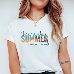 T-shirt Été Tropical Sans Fin; Emmène-Moi À L'Été