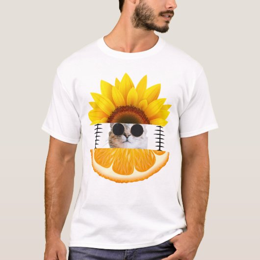 T-shirt Été vacances au chat (Devant)