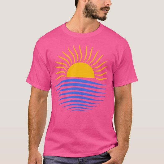 T-shirt Été Vagues Soleil Et Océan (Devant)