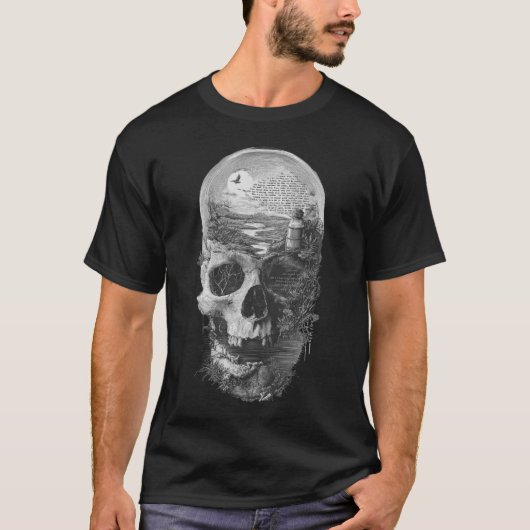 T-shirt Eternal Landscape Skull: Surreal Memento Mori (Devant)