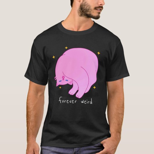T-shirt Éternellement Drôle Chat Rose Unique Fabuleux Chat (Devant)