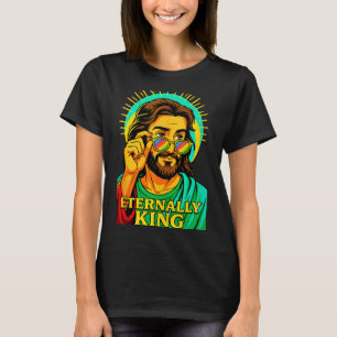 T-shirt Éternellement Roi Cool Jésus Christian Anime Manga