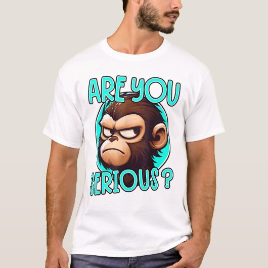 T-shirt Êtes-Vous Grave Grumpy Funny Monkey Memo (Devant)
