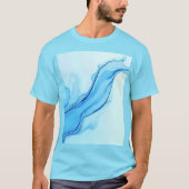 T-shirt Éthéal Blue Liquide Art Éperal (Devant)