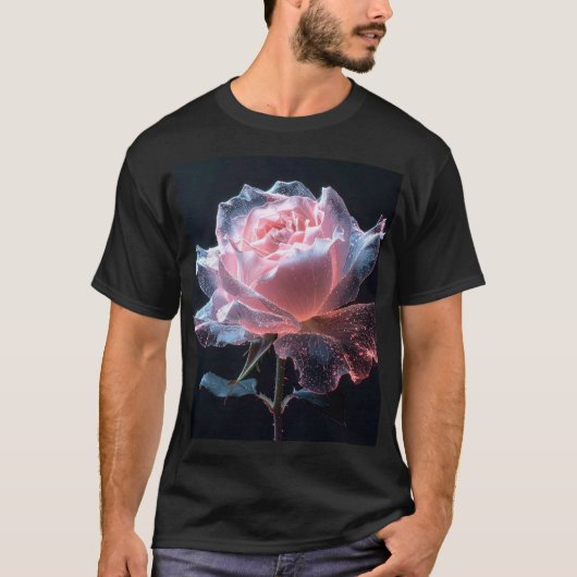 T-shirt Ethereal Rose Glowing Petals with Sparkling Light (Devant)