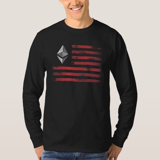 T-shirt Ethereum Crypto Eth Cryptomonnaie Drapeau Hommes E (Devant)