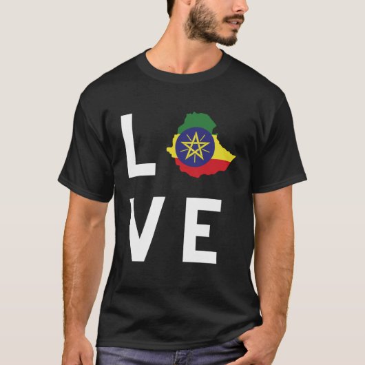T-shirt Ethiopian Habesha Love Style Short Sleeve (Devant)