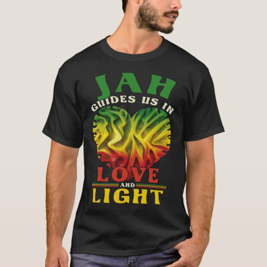 T-shirt Ethiopian Heart Flag Rasta Reggae Pride Rastafaria (Devant)