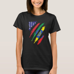 T-shirt Éthiopie American Grosse Drapeau USA Patriot Herit