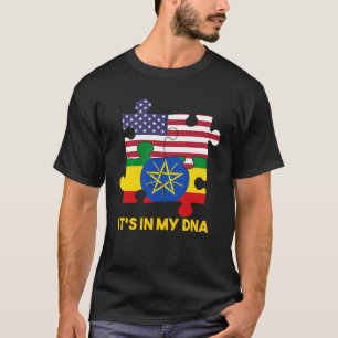 T-shirt Éthiopie Éthiopiens Afrique Drapeau Fier ADN Améri