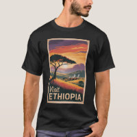 Ethiopie Sunset Travel Art Vintage