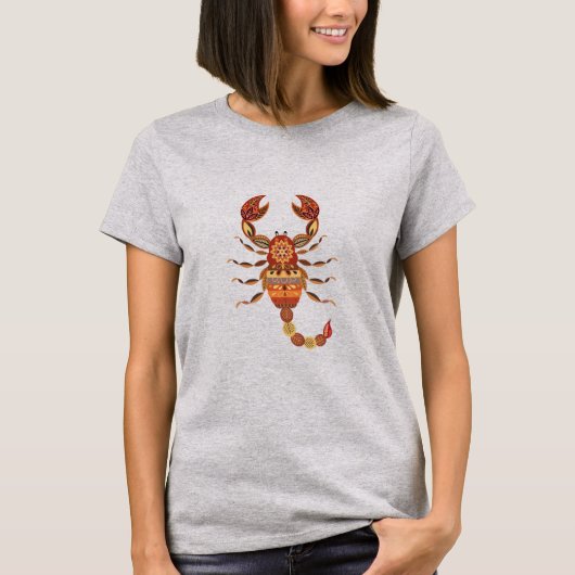 T-shirt Ethnic Floral Scorpion (Devant)