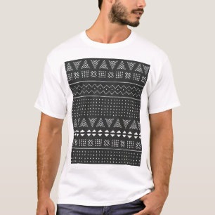 T-shirt Ethnie tribale : motif noir blanc.
