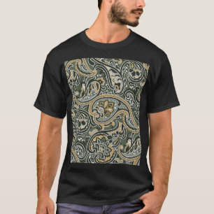 T-shirt Ethnique Orientale Paisley, Vintage Sans Couche.