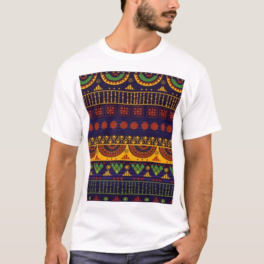 T-shirt Ethno Tribal : Conception Motif transparente. (Devant)