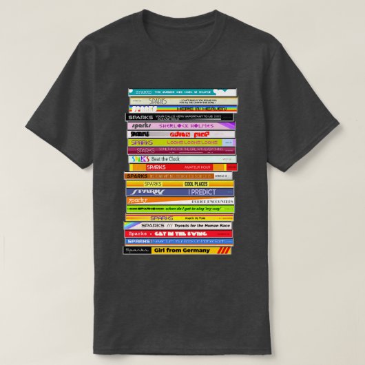 T-shirt Étincelle La Stack De CD Rétro Singles (Design devant)