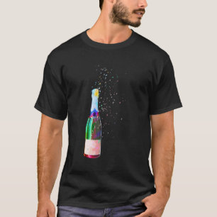 T-shirt Étincelles de bouteille de champagne