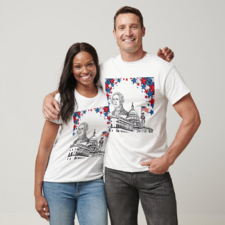 T-shirt Étincelles dorées de juillet blanc