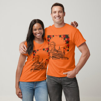 T-shirt Étincelles dorées d'orange athlétique de juillet