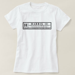 T-shirt Étiquette d'avertissement Harris