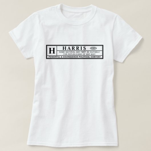 T-shirt Étiquette d'avertissement Harris (Design devant)