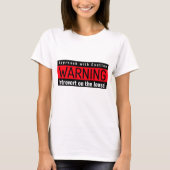 T-shirt Étiquette d'avertissement pour introvertis dans la (Devant)