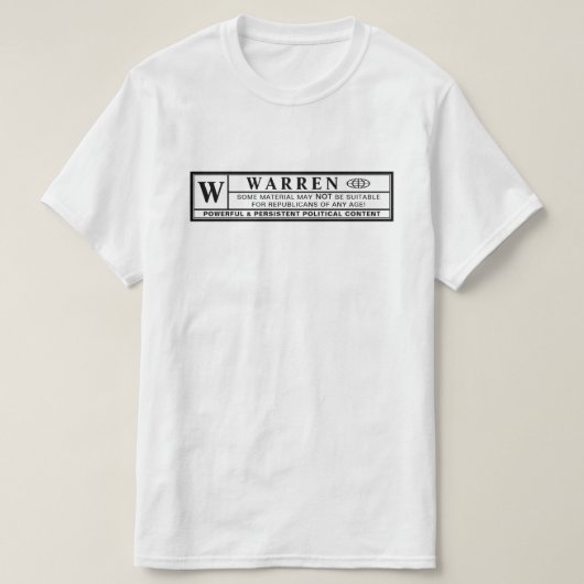 T-shirt Étiquette d'avertissement Warren (Design devant)