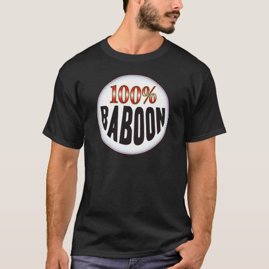 T-shirt Étiquette de babouin (Devant)