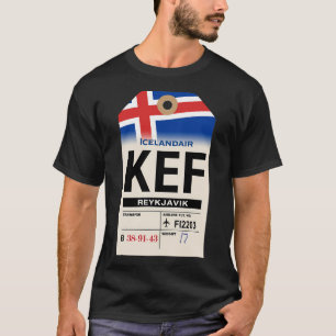 T-shirt Étiquette de bagage de la compagnie aérienne Reykj