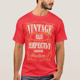T-shirt Étiquette de bouteille d'anniversaire vintage 1975