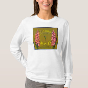 T-shirt Étiquette de caisse d'agrume de marque de Gladiol