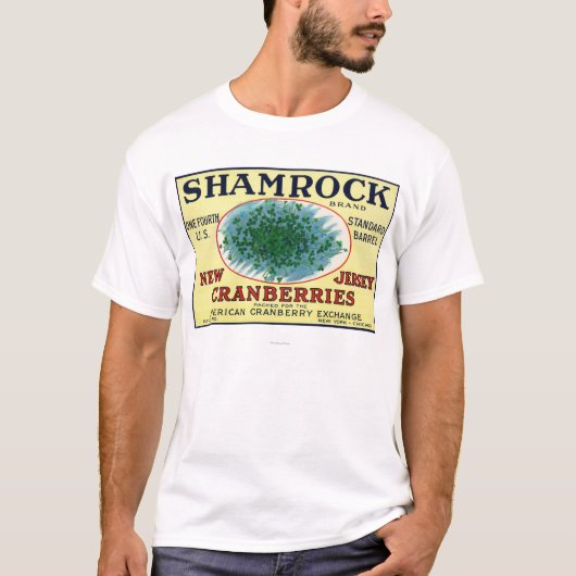 T-shirt Étiquette de canneberge de marque de shamrock (Devant)