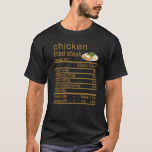 T-shirt Étiquette de faits nutritionnels de steak frit de