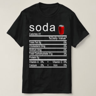 T-shirt étiquette de la nutrition du soda