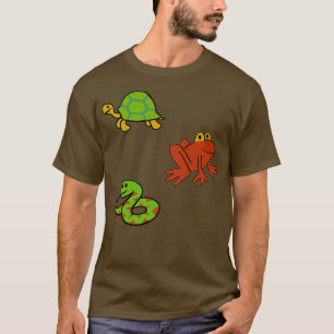 T-shirt Étiquette de la tortue des serpents de grenouille 