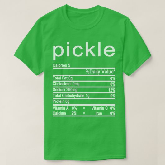 T-shirt étiquette de la valeur nutritive (Design devant)